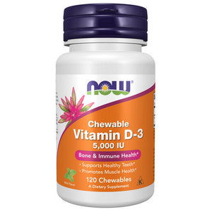 Now Foods, Vitamin D-3 Mint Chewables, 5000 IU, 120 Count