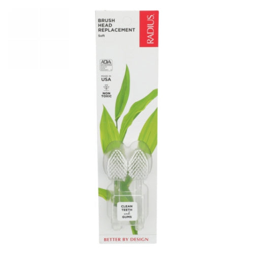 Radius, Toothbrush Replacement Heads Soft, 2 Packs