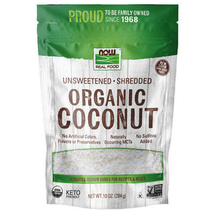 Now Foods, Coconut Organic Unsweetened, 10 oz