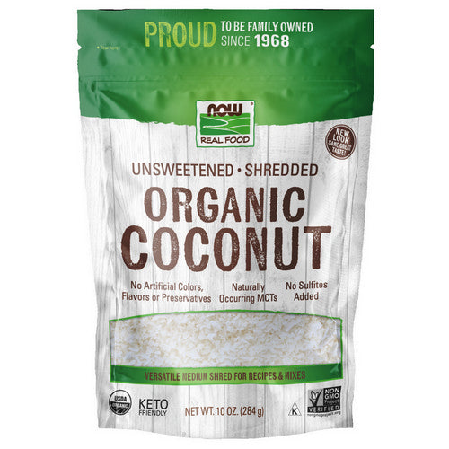 Now Foods, Coconut Organic Unsweetened, 10 oz