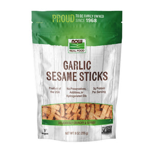 Now Foods, Sesame Sticks, Garlic 9 oz