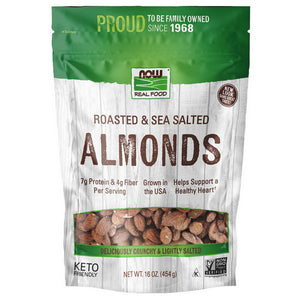 Now Foods, Roasted Almonds with Sea Salt, 1 lb