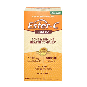 American Health, Ester-C With D3, 5000 IU, 60 Tabs