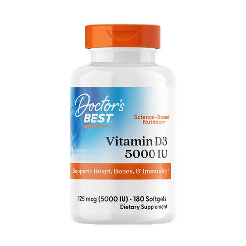 Doctors Best, Vitamin D3, 125 Mcg, 180 softgels