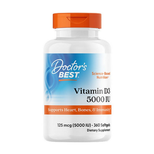 Doctors Best, Vitamin D3, 125 mcg, 360 Softgels