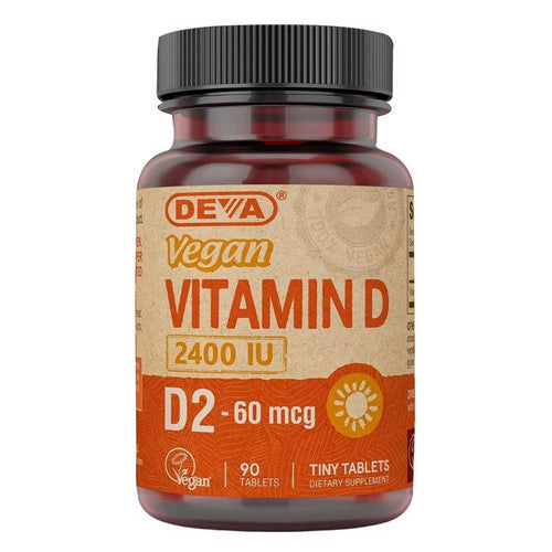 Deva Nutrition, Vegan Vitamin D And D2, 2400 IU / 60 Mcg, 90 Tabs