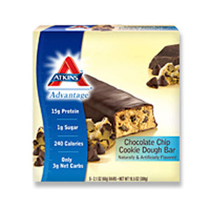 Atkins, Advantage Bar, Chocolate Chip Cookie 5 pack