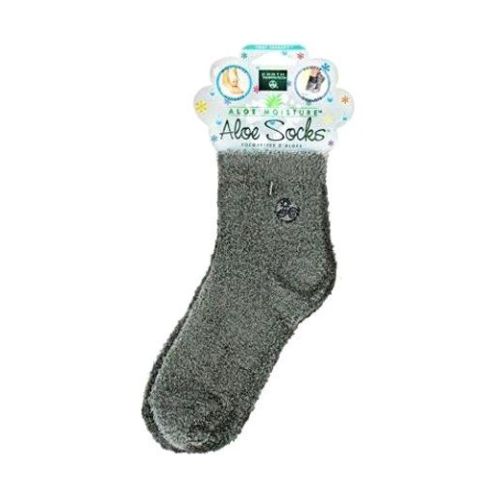 Earth Therapeutics, Socks Aloe Infused Grey, 2 Pairs