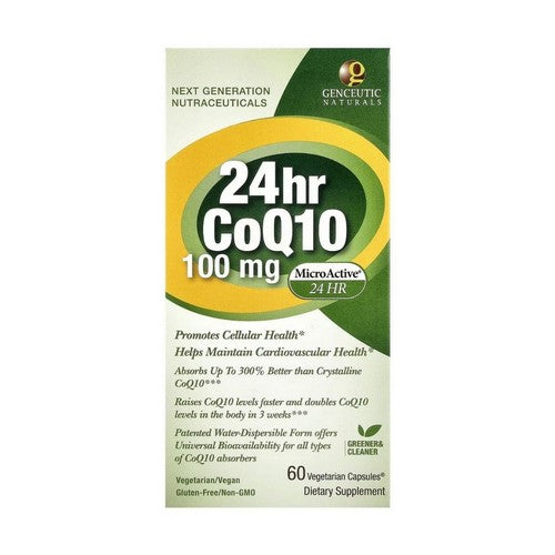 Genceutic Naturals, 24Hr. Microactive COQ10, 100 Mg, 60 Veg Caps
