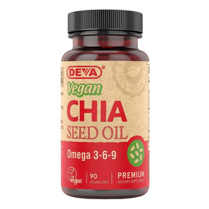 Deva Vegan Vitamins, Vegan Chia Seed Oil, 90 Veg Caps