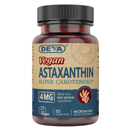 Deva Vegan Vitamins, Vegan Astaxanthin Super Carotenoid, 4 Mg, 30 Veg Caps