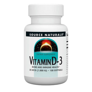 Source Naturals, Vitamin D-3 1000 IU, 100 softgels