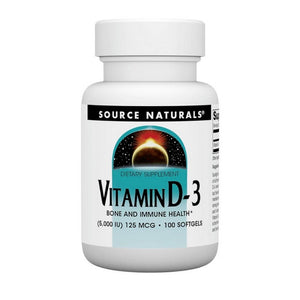 Source Naturals, Vitamin D-3, 5000 IU, 100 Softgels