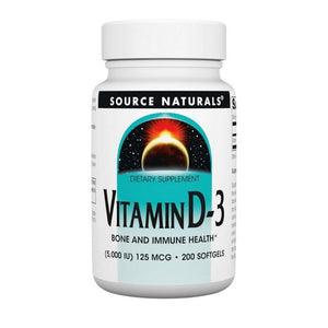 Source Naturals, Vitamin D-3, 5000 IU, 200 softgels