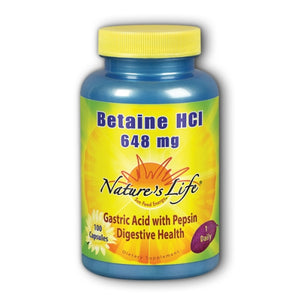 Nature's Life, Betaine HCl, 648 Mg, 100 Caps