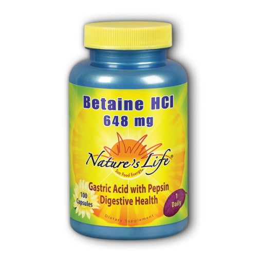 Nature's Life, Betaine HCl, 648 Mg, 100 Caps