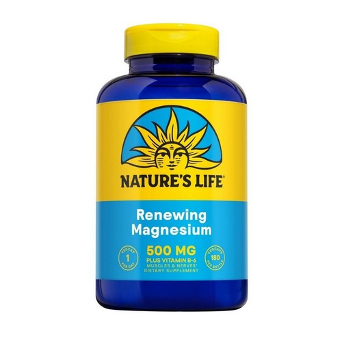 Nature's Life, Renewing Magnesium, 500 Mg, 180 Veg Caps