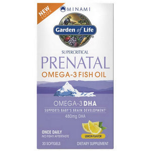 Minami Nutrition, Minami Prenatal Omega-3 Dha Fish Oil Lemon, 480 Mg, 30 Softgels