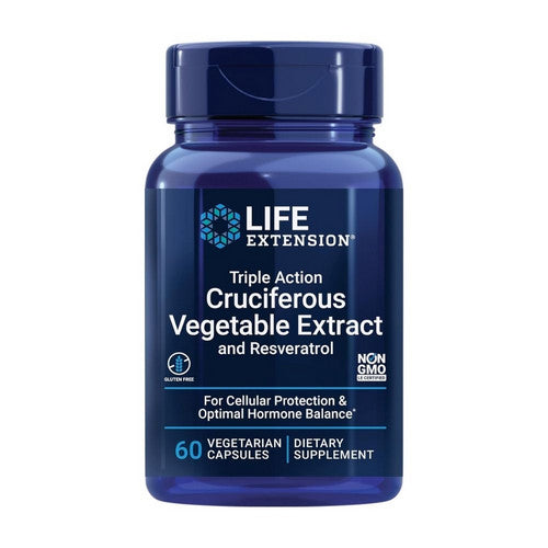 Life Extension, Triple Action Cruciferous Vegetable Extract And Resveratrol, 60 Veg Caps