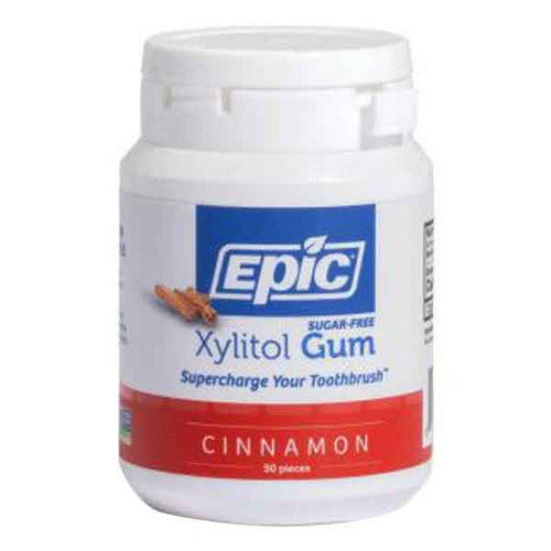Epic Dental, Xylitol Gum Sugar Free Cinnamon, Cinnamon 50 ct