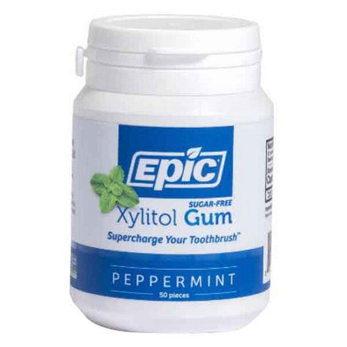 Epic Dental, Xylitol Gum Sugar-Free Peppermint, 50 Pieces