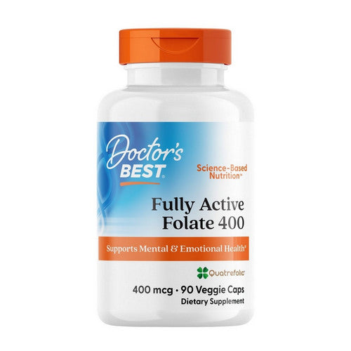 Doctors Best, Fully Active Folate 400 With Quatrefolic, 400 mcg, 90 Veggie Caps