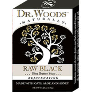 Dr.Woods Products, Naturally Bar Soap Exfoliating Raw Black, 5.25 Oz