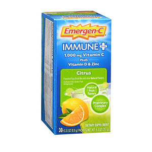 Alacer, Emergen-C Immune Plus System Support With Vitamin D Citrus, Citrus, 30 Packets