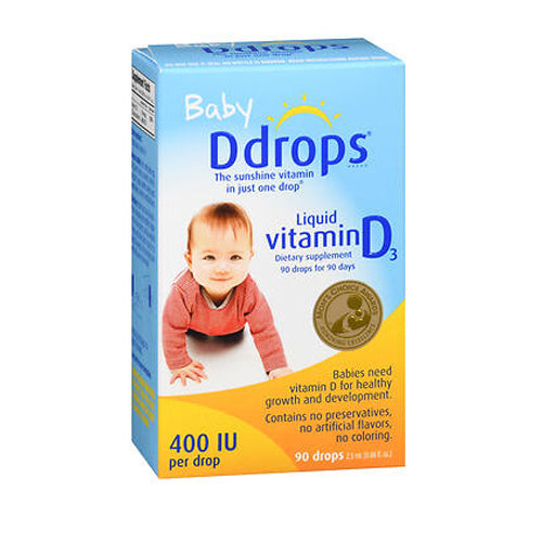 Ddrops, Baby Liquid Vitamin D3 Drops, 400 IU, 0.08 Oz