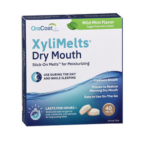 OraCoat, XyliMelts Dry Mouth Stick-On Melts Mild-Mint, 40 Count