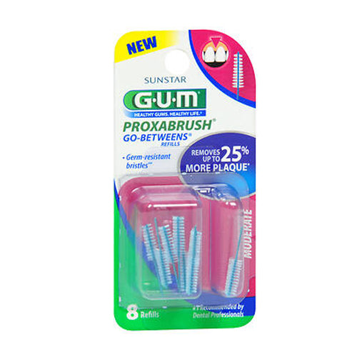 Gum, Proxabrush Go-Betweens Refills Moderate, 8 Count