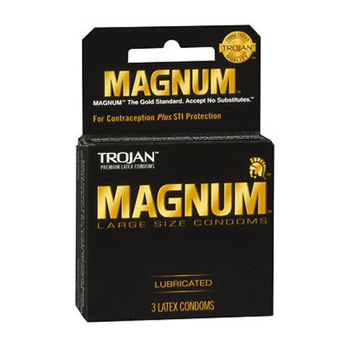 Trojan, Magnum Lubricated Latex Condoms, 3 Count