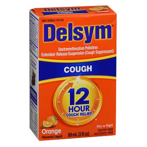 Delsym, 12 Hour Cough Relief Liquid Orange, 3 Oz