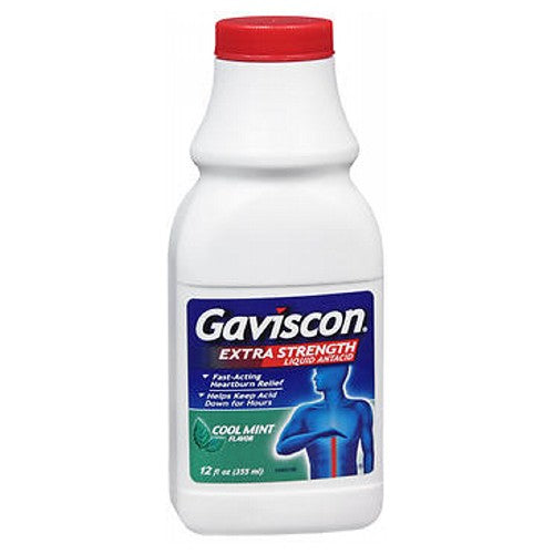 Gaviscon, Liquid Antacid Extra Strength Cool Mint Flavor, 12 Oz