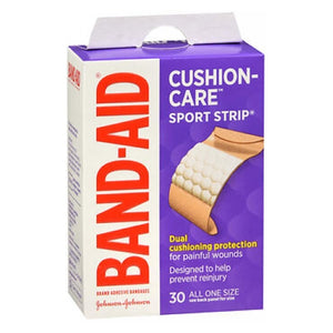 Band-Aid, Cushion-Care Sport Strip Adhesive Bandages 1 X 3 Inch, 30 each