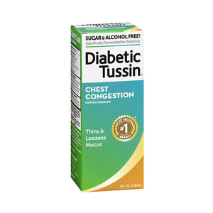 Diabetic Tussin, Chest Congestion Expectorant Liquid, 4 Oz