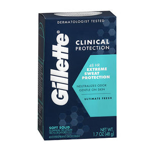 Gillette, Clinical Protection Antiperspirant Deodorant Soft Solid Ultimate Fresh, 1.7 oz