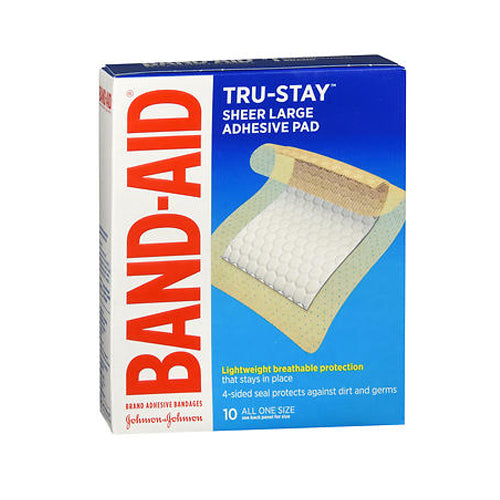 Band-Aid, Tru-Stay Sheer Adhesive Pads Large, Count of 10