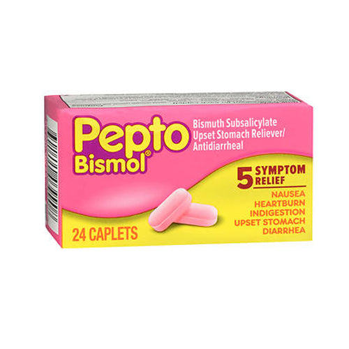 Pepto-Bismol, Bismuth Subsalicylate, 24 Caplets