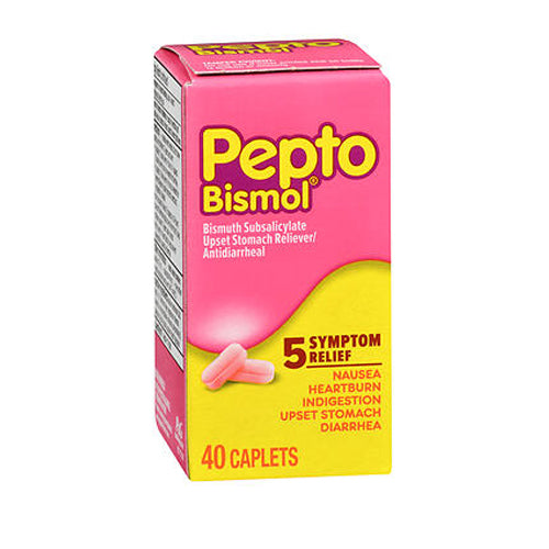 Pepto-Bismol, Bismuth Subsalicylate Caplets, 131 Mg, 40 Count