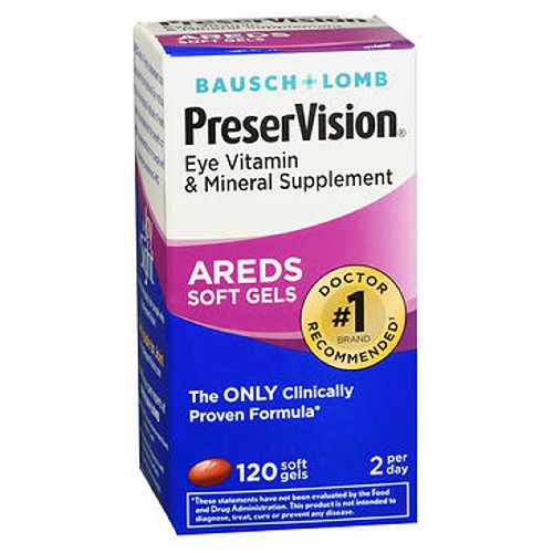 Bausch + Lomb, PreserVision Areds Formula, 120 Softgels