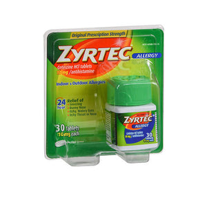 Zyrtec, Allergy Cetirizine HCl 24 Hour, 10 mg, 30 Tabs