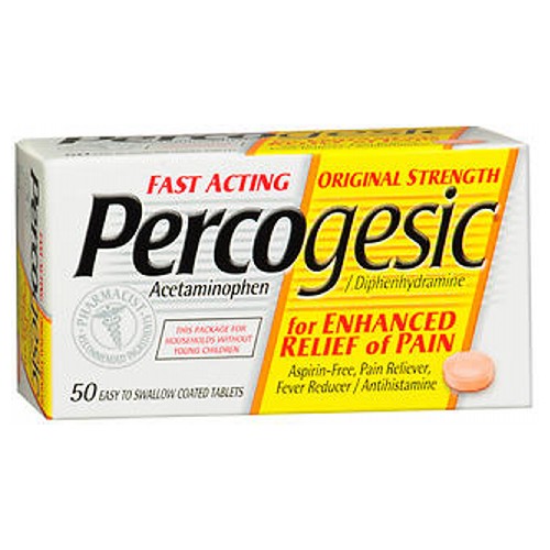 Percogesic, Aspirin Free Pain Relief Tablets Original Strength, 50 tabs