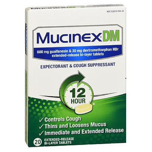 Mucinex Dm, Expectorant And Cough Suppressant 12 Hour Extended-Release, 20 Tabs