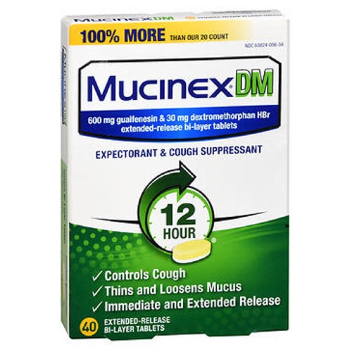 Mucinex Dm, Expectorant And Cough Suppressant 12 Hour Extended-Release, 40 Tabs