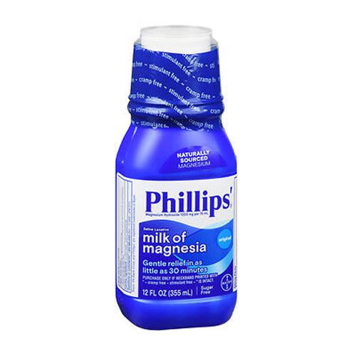 Phillips, Milk Of Magnesia Magnesium Hydroxide Saline Laxative Original, 1200 Mg, 12 Oz