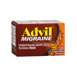 Advil, Migraine Solubilized Ibuprofen Pain Reliever, 200 mg, 20 Liquid Gels