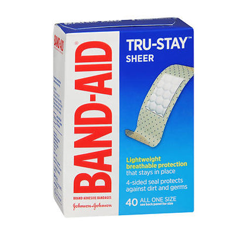 Band-Aid, Tru Stay Sheer Adhesive Bandages 3/4 X 3 Inch, 40 Count