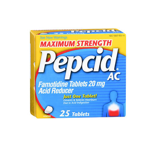 Pepcid, Ac Famotidine Acid Reducer Tablets Maximum Strength, 20 Mg, 25 Tabs