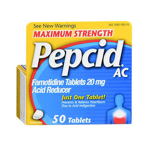 Pepcid, Ac Famotidine Acid Reducer Tablets Maximum Strength, 20 Mg, 50 Tabs